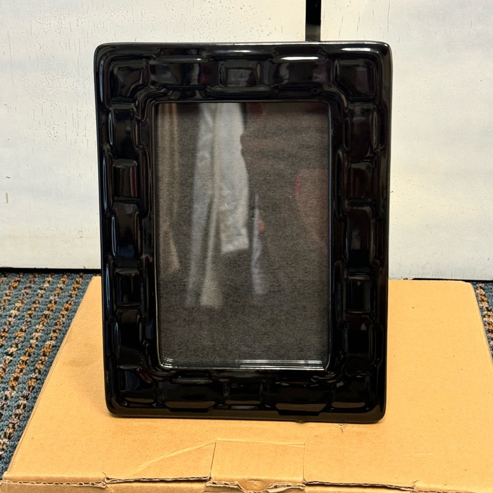 Longaberger‎ Woven Traditions Ebony Black Pottery 4x6 Picture Frame 31815150 NEW
